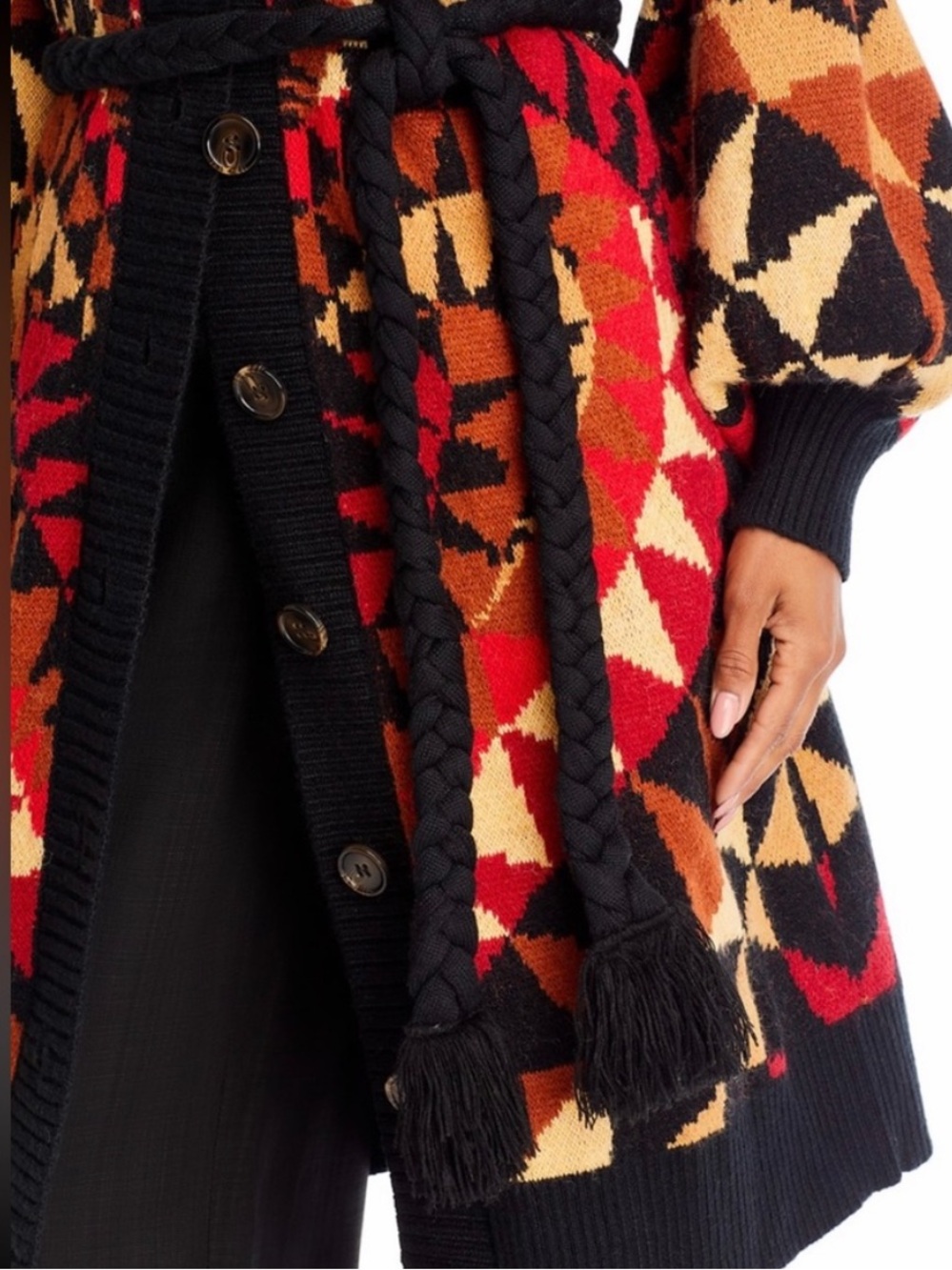 🌺🎉HP🎉🌺 NWT Farm Rio Heart Deco Maxi Knit Cardigan - Picture 12 of 15